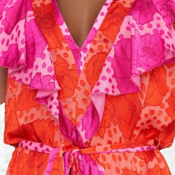 NWT Revolve Le Superbe Aurora Ruffle Flora Lil Flirt Dress 2 MSRP $545 (60% OFF) - Picture 4 of 7